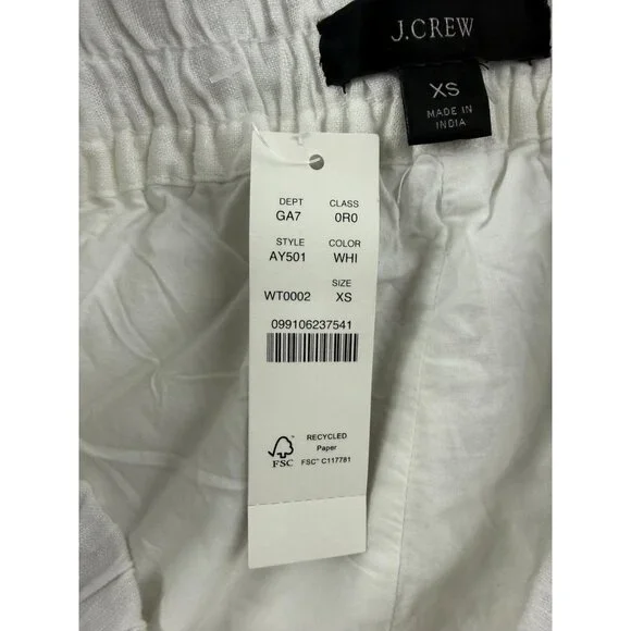 NWT J CREW Wide-leg Seaside Pant in Linen White Size XS - Picture 6 of 10